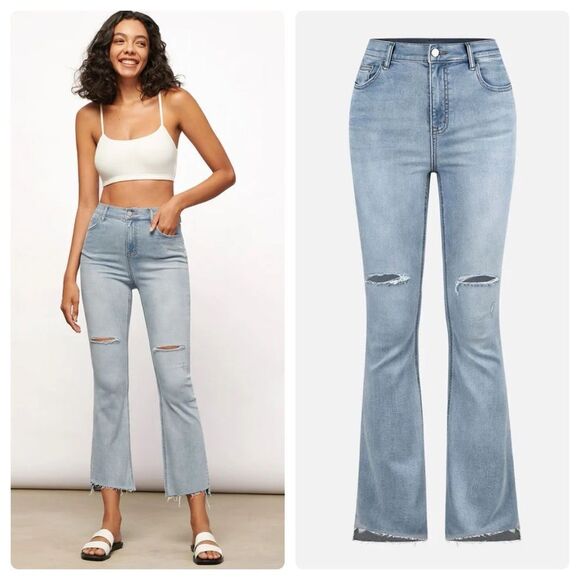 OGL Women's Light Blue Straight Leg Jeans - Picture 1 of 9